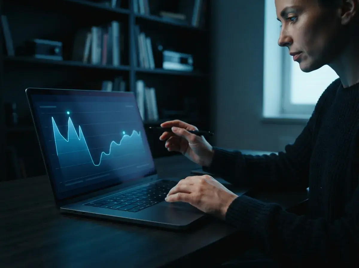 Creator analyzing audience retention data and video performance metrics on a mobile screen