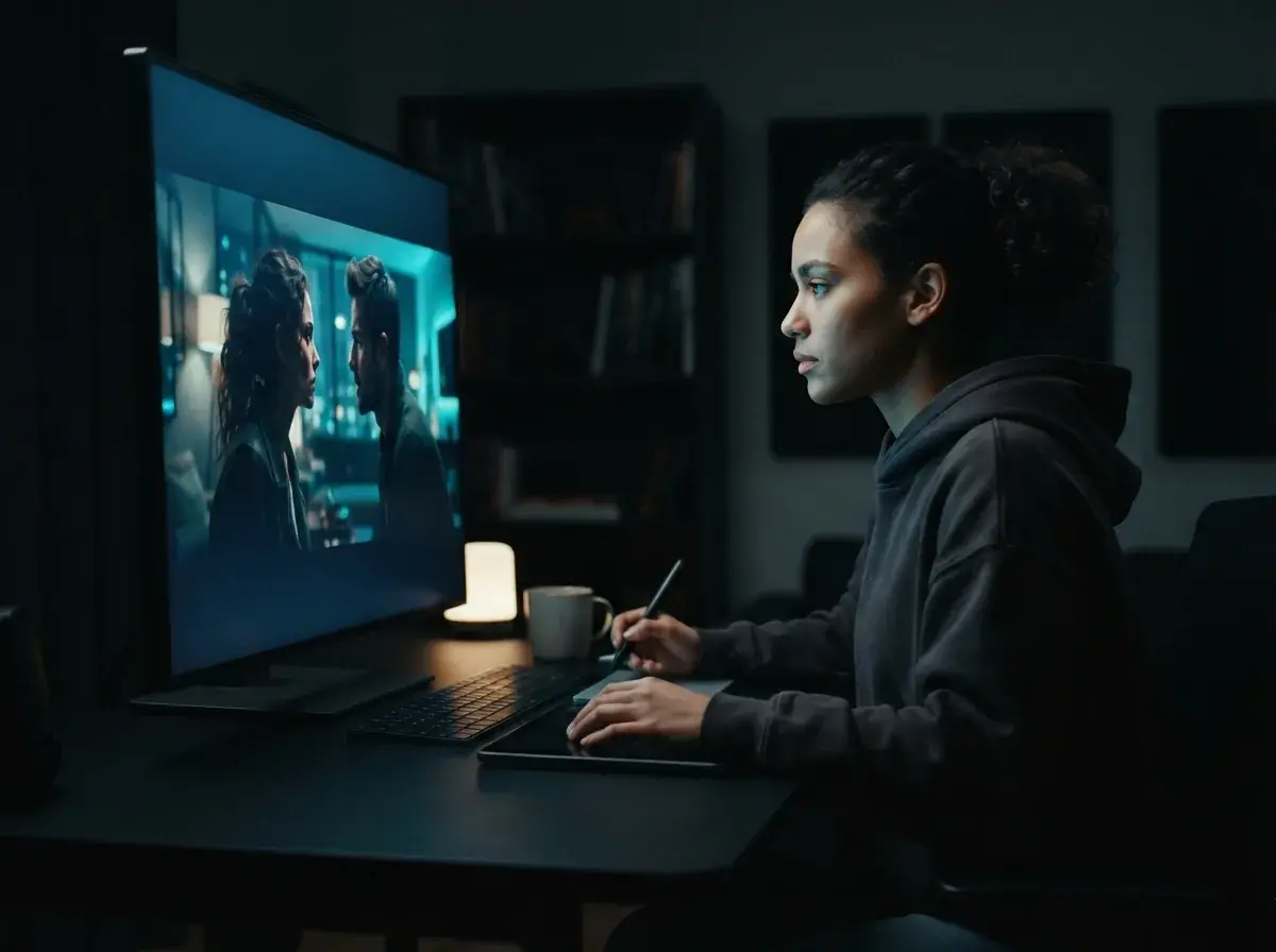 A viewer watching a vertical AI short drama episode on a mobile phone